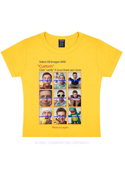 Custom Photo Verification Code Y2K Baby Tee Cherrykitten