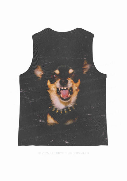 Growling Puppy Y2K Mesh Muscle Tank Cherrykitten