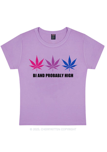 Bi Probably High Pride Y2K Baby Tee Cherrykitten