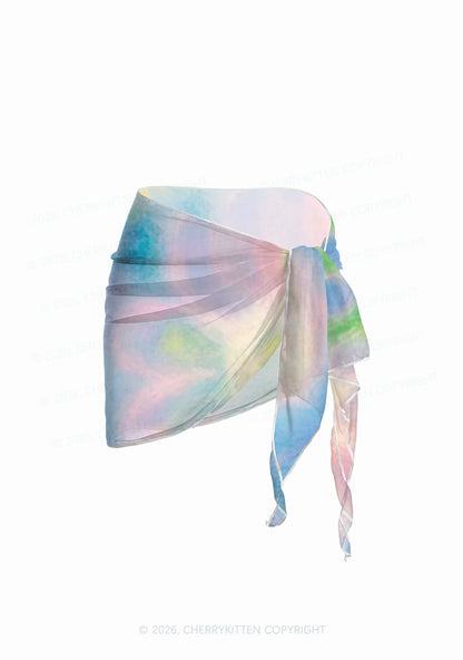 Flower Art Y2K Print Bikini Set Cherrykitten