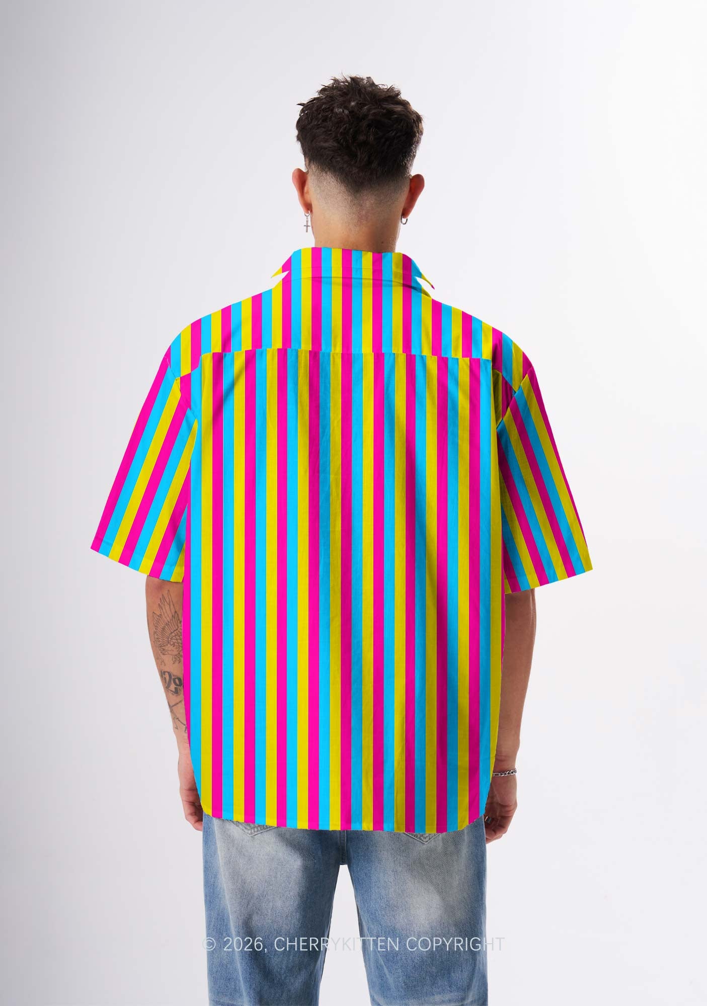 Pansexuality Flag Pride Y2K Print Shirt Cherrykitten