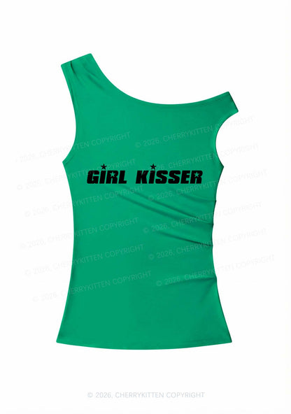 Girl Kisser Star Y2K Off Shoulder Tank Top Cherrykitten