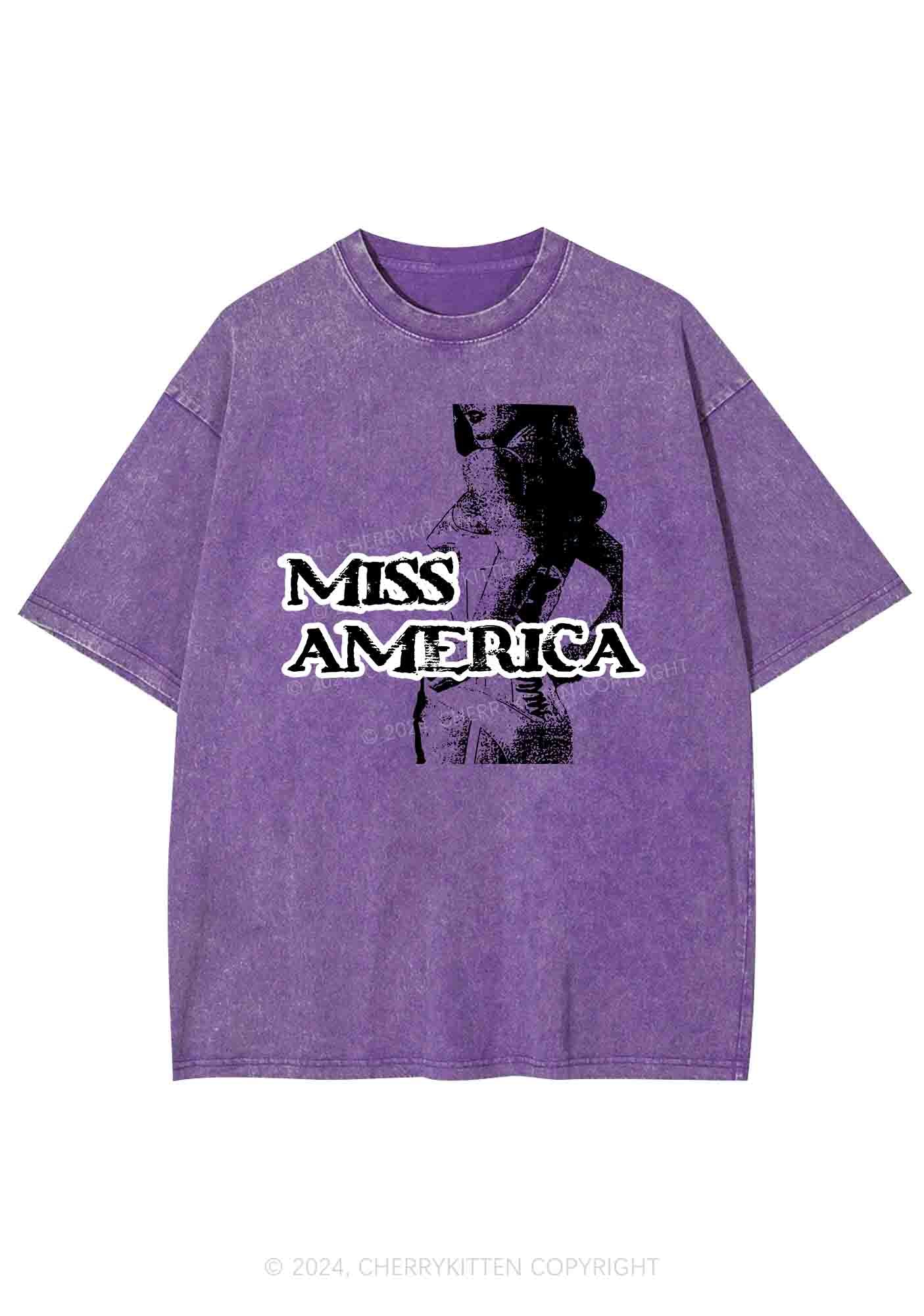 Miss America Y2K Washed Tee Cherrykitten