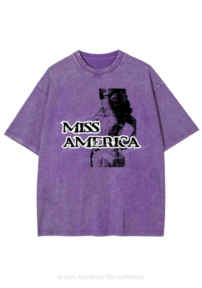Miss America Y2K Washed Tee Cherrykitten