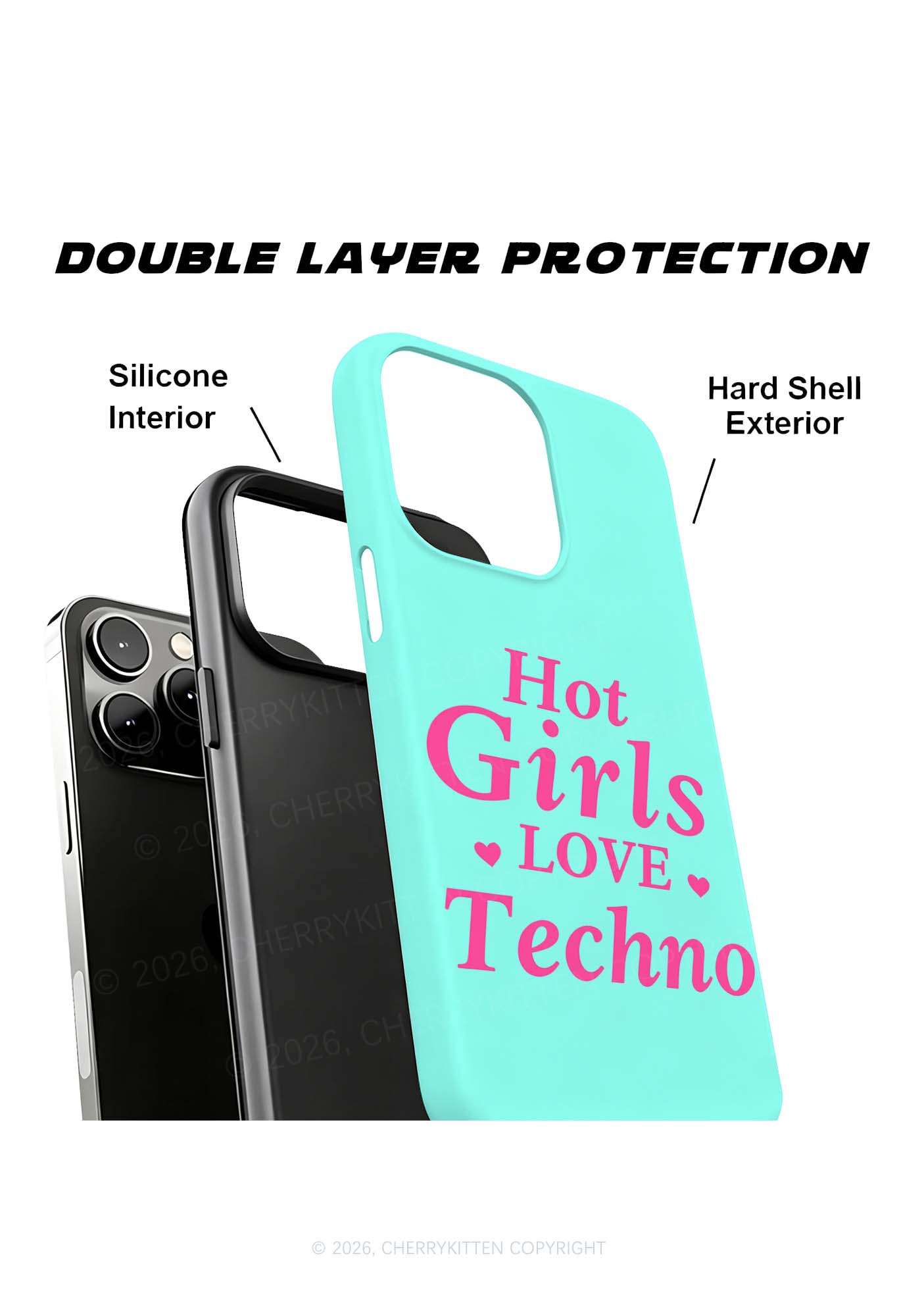 Hot Girls Love Techno Y2K Phone Case Cherrykitten
