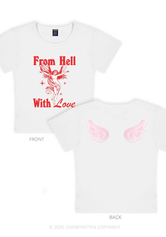 From Hell With Love Y2K Goth Angel Wings Baby Tee Cherrykitten