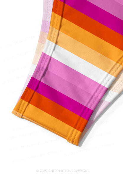 Lesbian Pride Y2K Print Bikini Set Cherrykitten