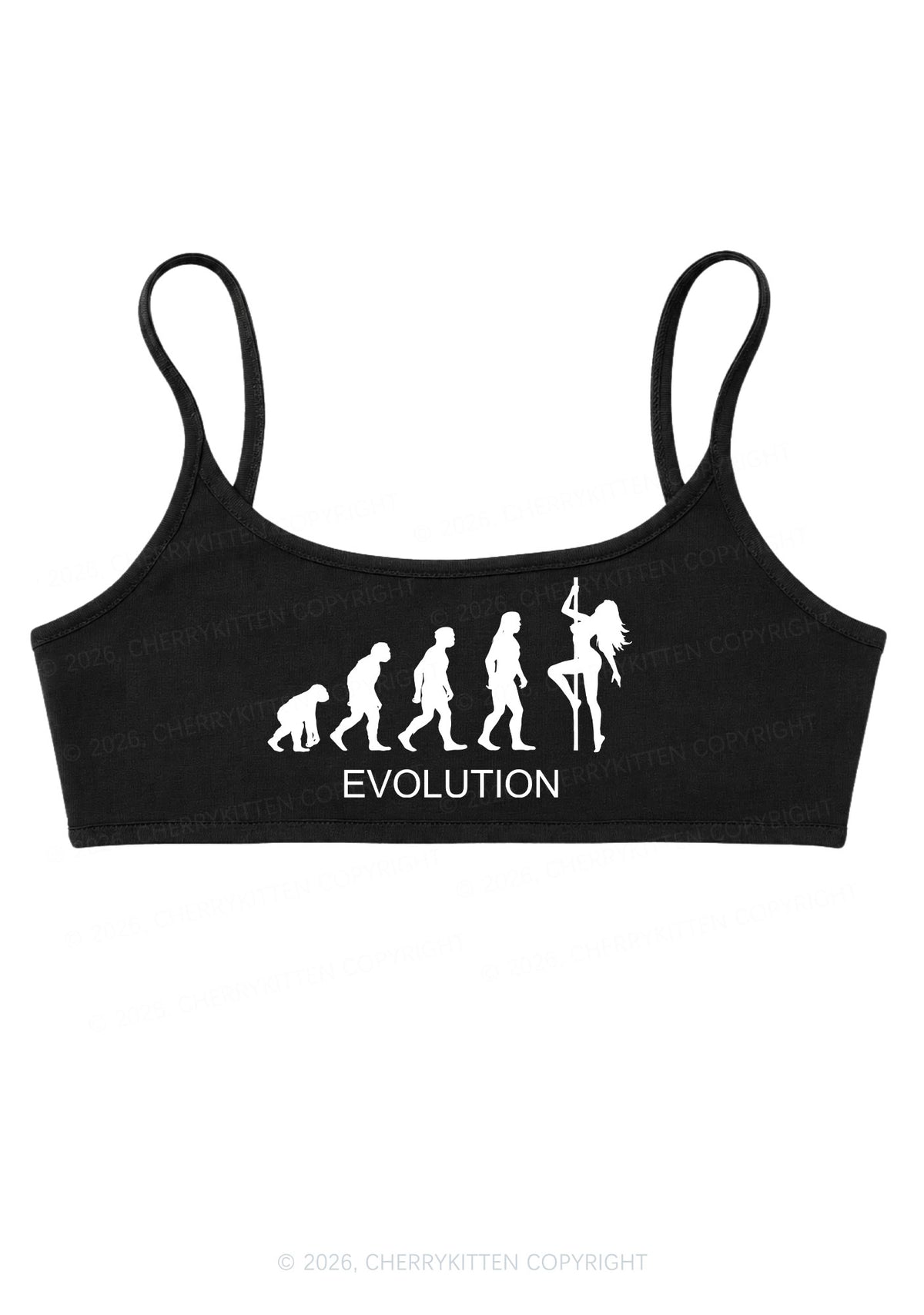 Evolution Pole Dancer Silhouette Y2K Super Crop Cami Cherrykitten