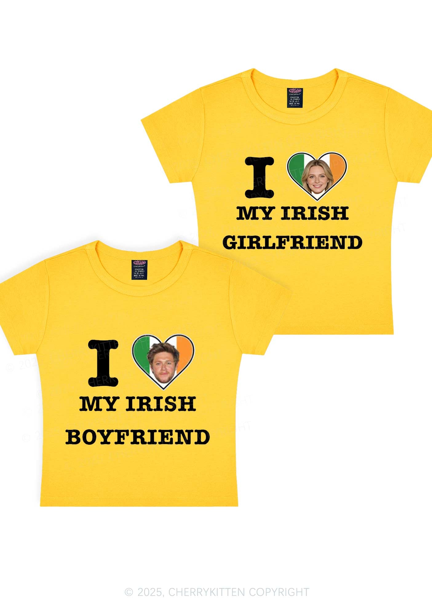 Custom My Irish BF GF Y2K Valentine's Day Baby Tee Cherrykitten