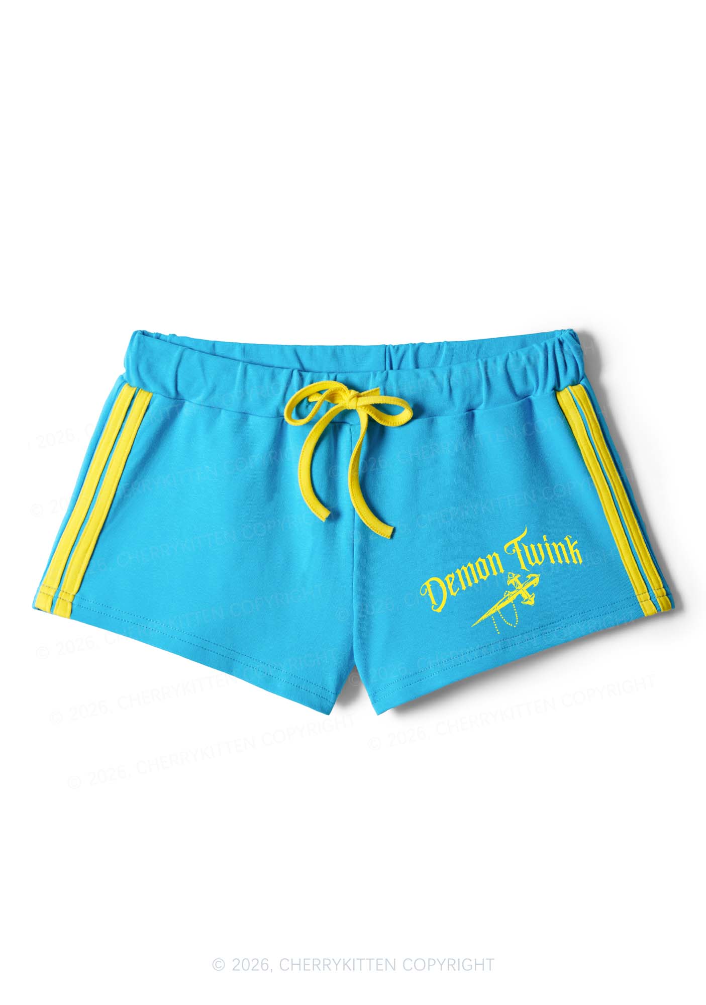 Demon Twink Pride Y2K Drawstring Mini Shorts Cherrykitten