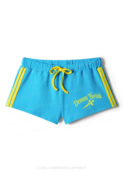 Demon Twink Pride Y2K Drawstring Mini Shorts Cherrykitten