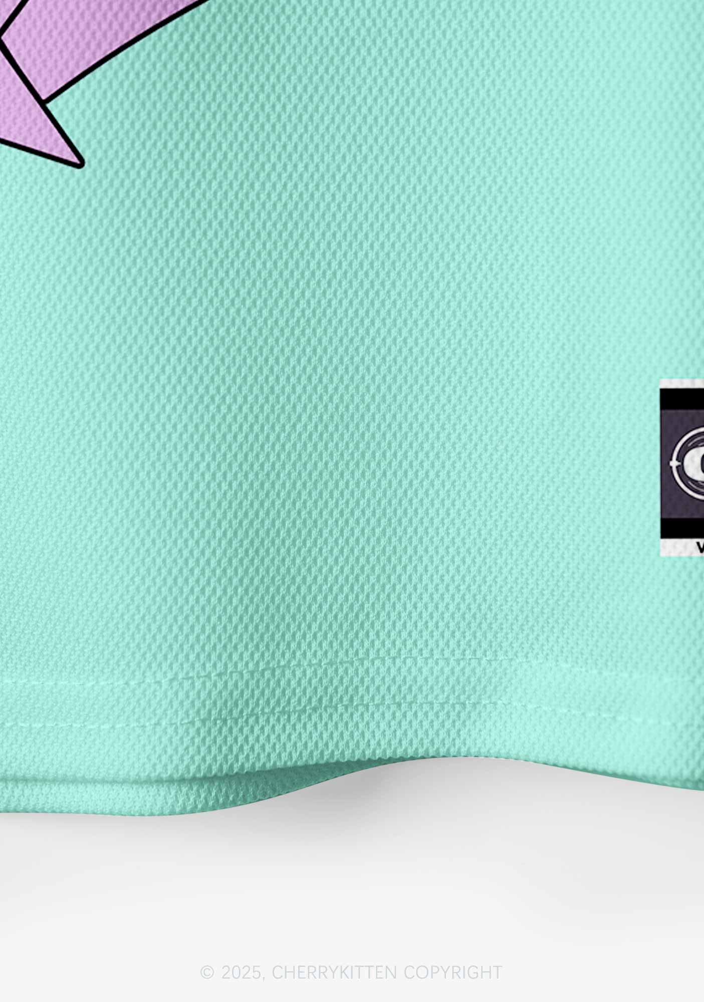 Custom Mint Green Cxxt Star Y2K Crop Sport Jersey Shirts Cherrykitten
