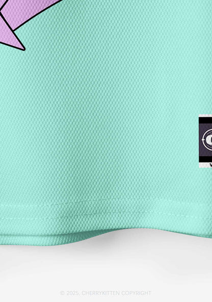Custom Mint Green Cxxt Star Y2K Crop Sport Jersey Shirts Cherrykitten