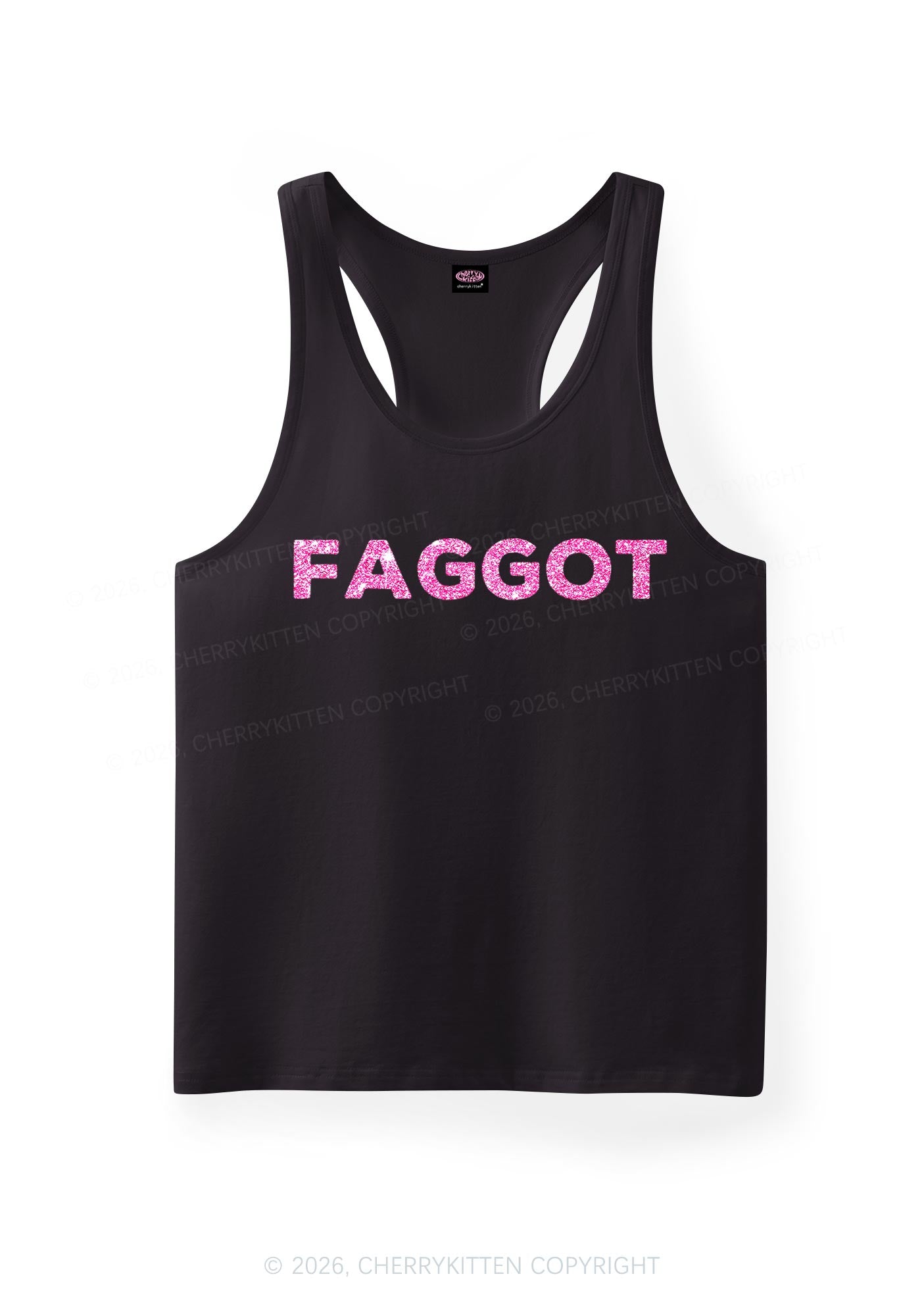 Glitter Faggot Pride Y2K Men Racerback Tank Top Cherrykitten