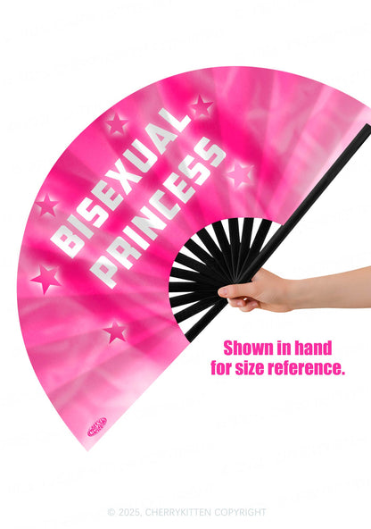Bisexual Princess Pride Y2K Rave Hand Fan Cherrykitten