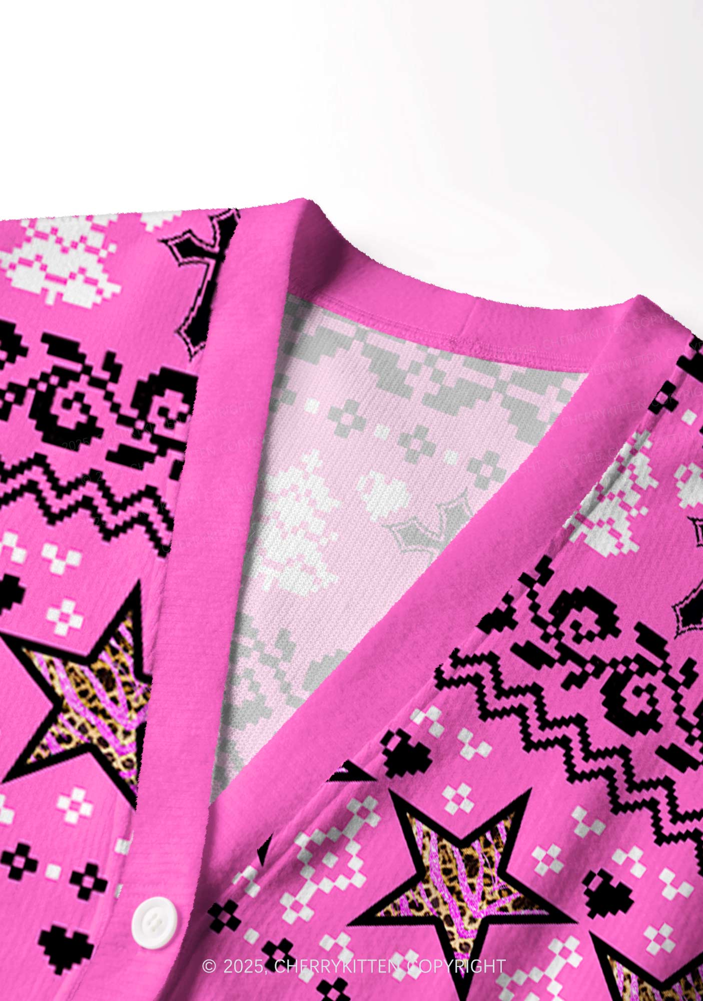 Tattoos Are Trashy Y2K Christmas Cardigan Knit Sweatshirt Cherrykitten