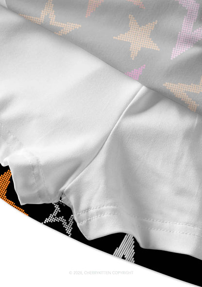 Lesbian Star Pride Y2K Print Mini Skirt Cherrykitten