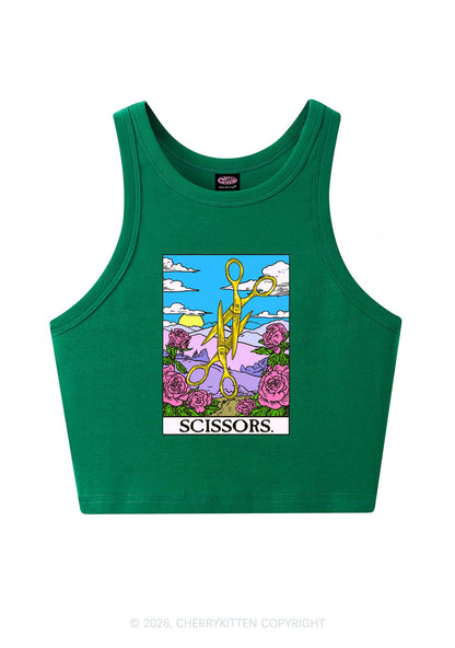 Yellow Scissors Pride Y2K Crop Tank Top Cherrykitten