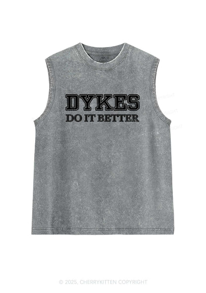 Dykes Do It Better Pride Y2K Washed Muscle Tank Cherrykitten