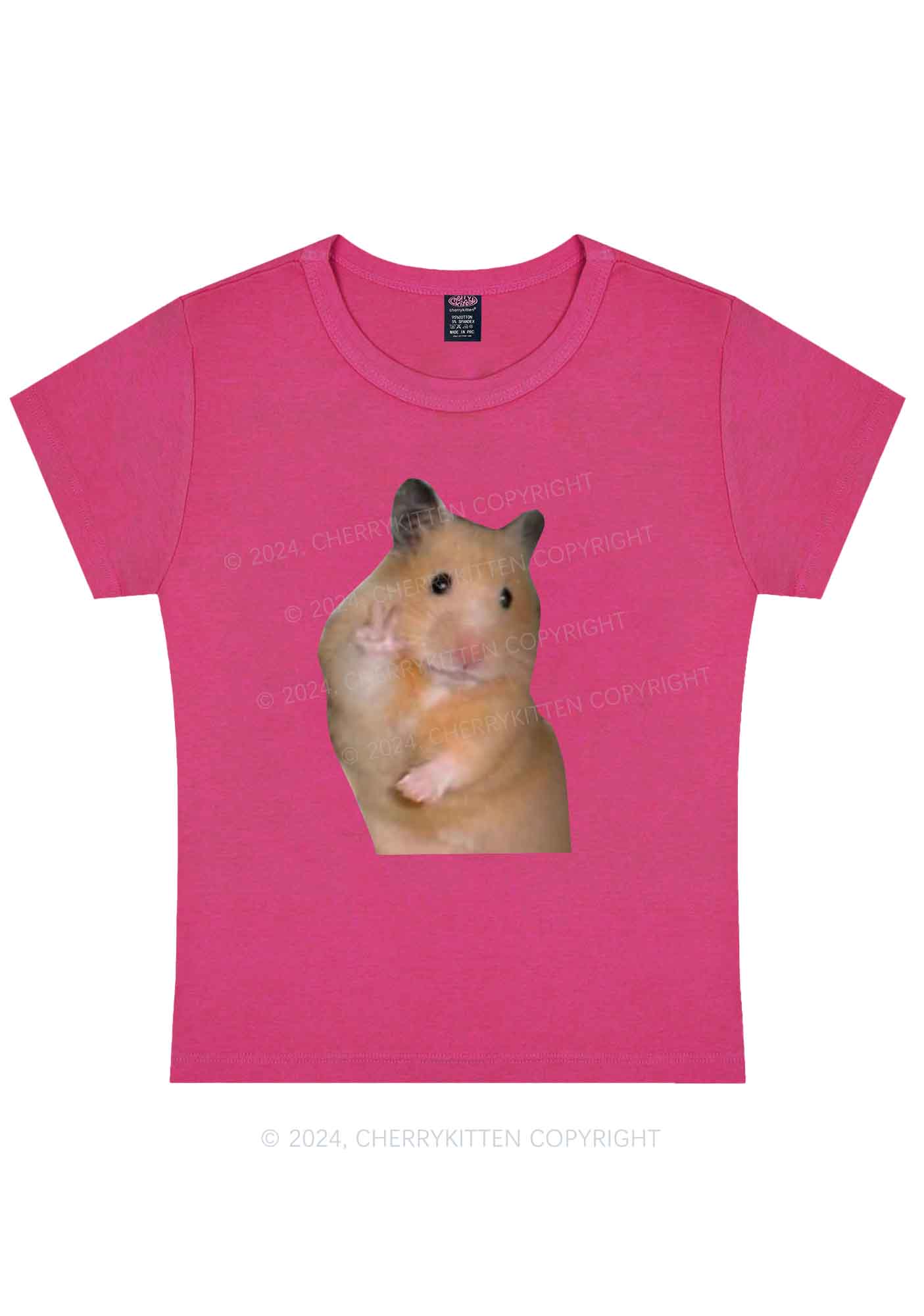 Peace Hamster Y2K Baby Tee Cherrykitten