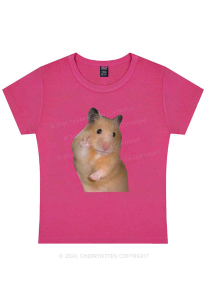 Peace Hamster Y2K Baby Tee Cherrykitten