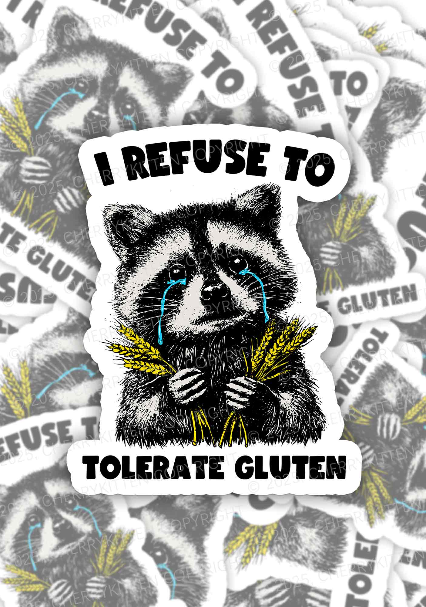 Refuse To Tolerate Gluten 1Pc Y2K Sticker Cherrykitten
