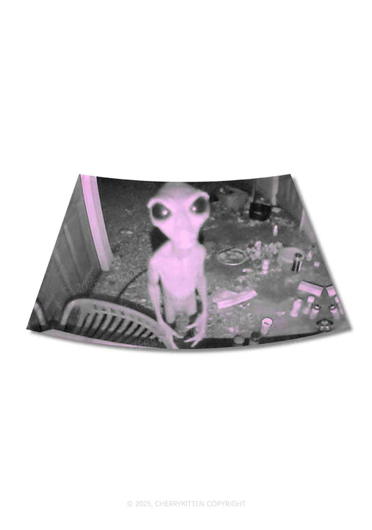 Halloween Alien Visitor Y2K Print Mini Skirt Cherrykitten
