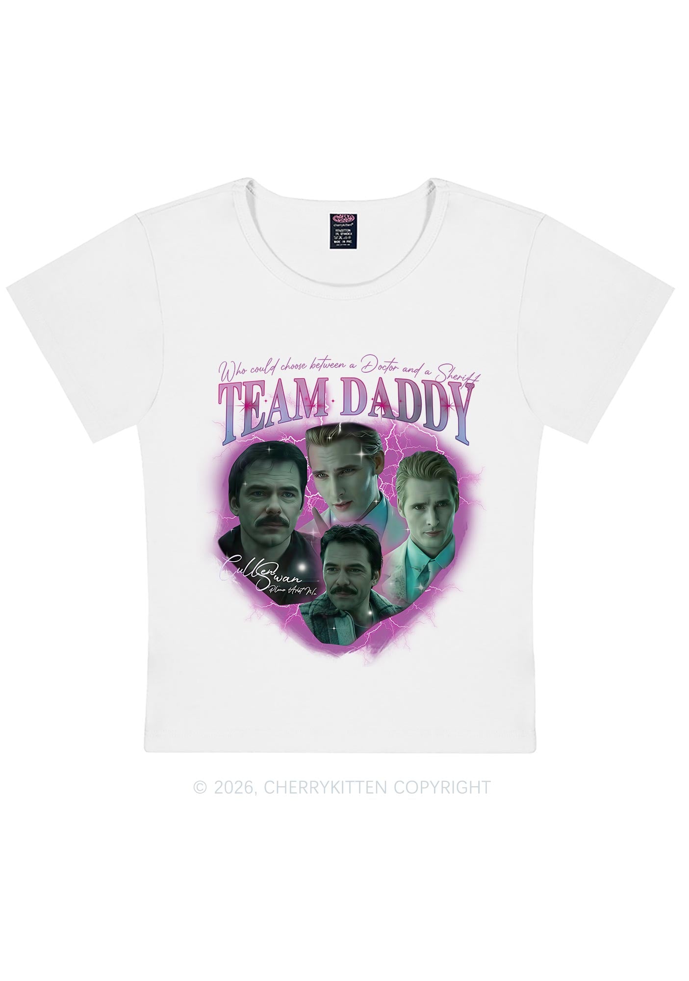 Team Daddy Y2K Baby Tee Cherrykitten