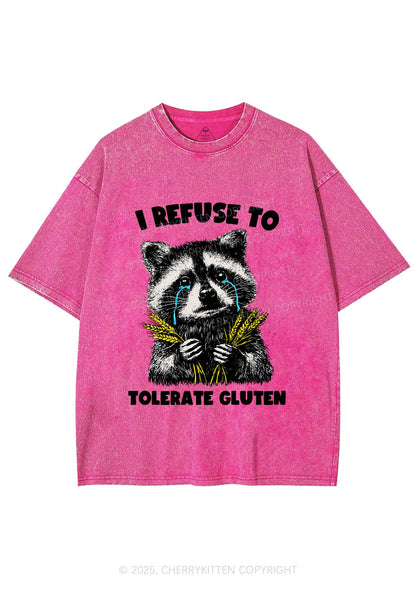 Refuse To Tolerate Gluten Y2K Shirts Washed Tee Cherrykitten