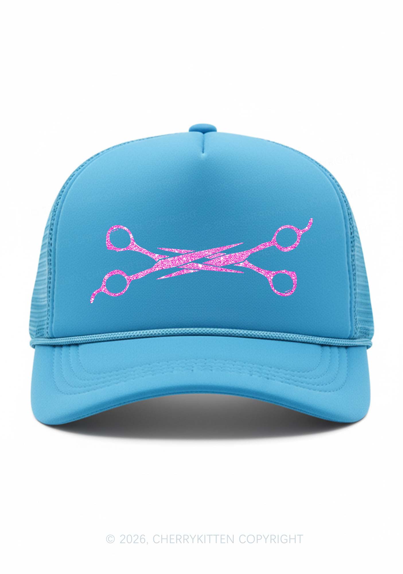 Glitter Pink Scissors Pride Y2K Trucker Hat Cherrykitten