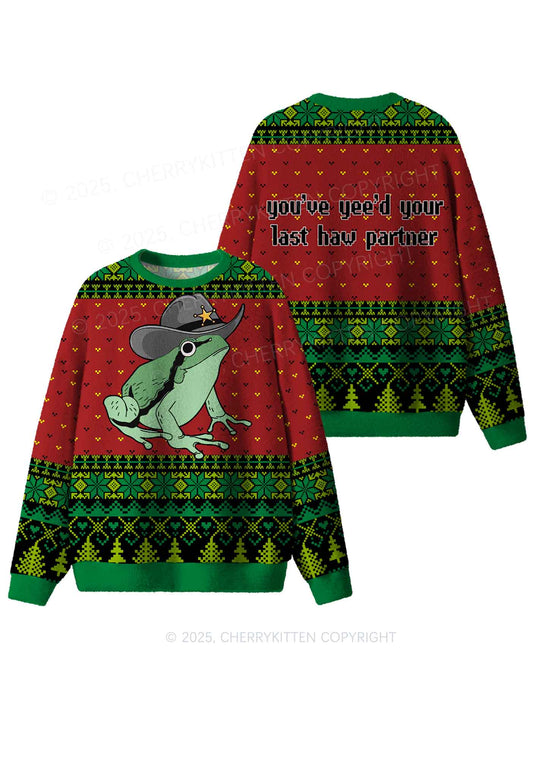 You've Yee'd Your Last Haw Partner Y2K Christmas Knit Sweatshirt Cherrykitten