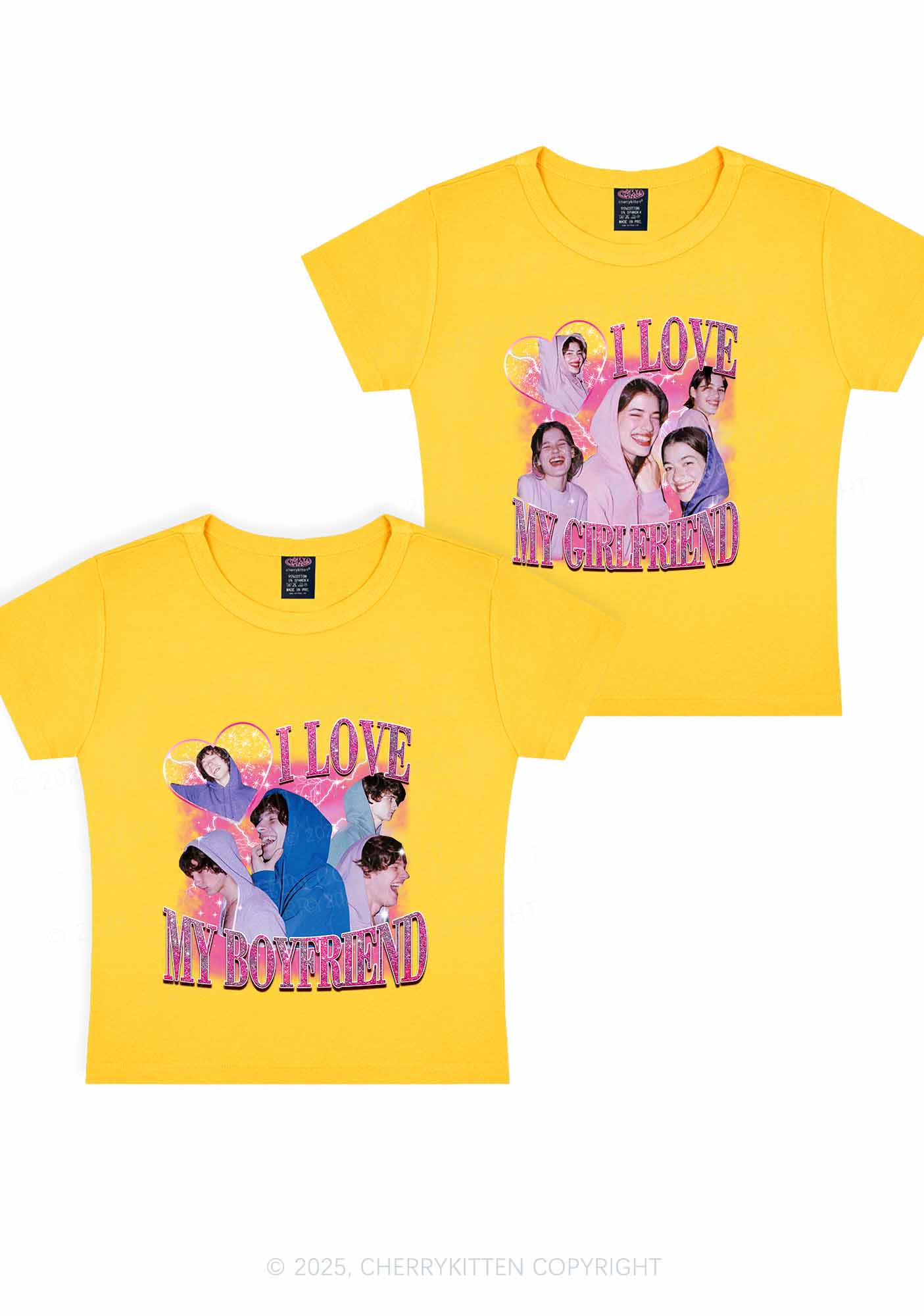 Custom Photos I Love GF BF Y2K Valentine's Day Baby Tee Cherrykitten