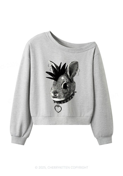 Custom Punk Pet Y2K Off Shoulder Sweatshirts Cherrykitten