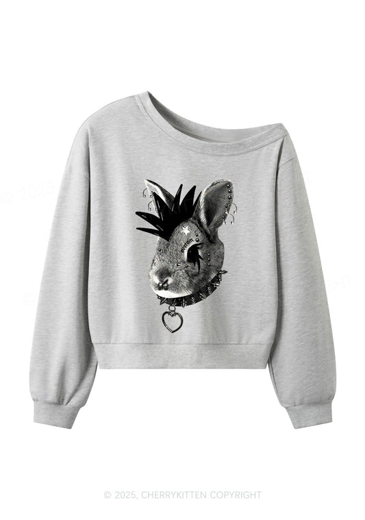 Custom Punk Pet Y2K Off Shoulder Sweatshirts Cherrykitten