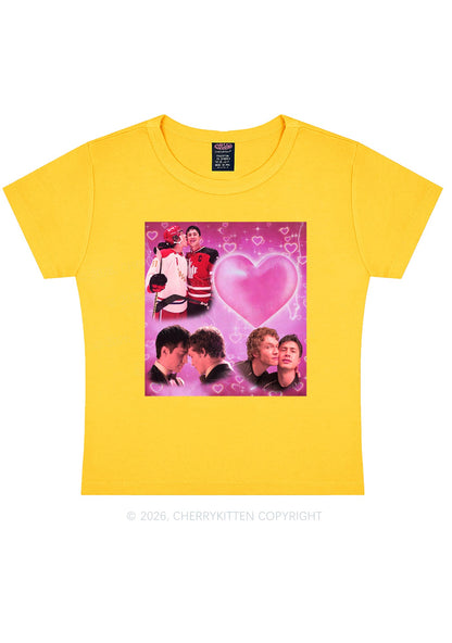 Pink Heart Portrait HR Y2K Baby Tee Cherrykitten