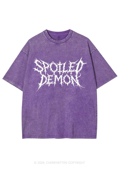 Halloween Spoiled Demon Y2K Shirts Washed Tee Cherrykitten