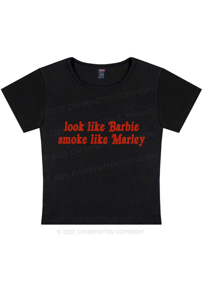 Smoke Like Marley Y2K Baby Tee Cherrykitten