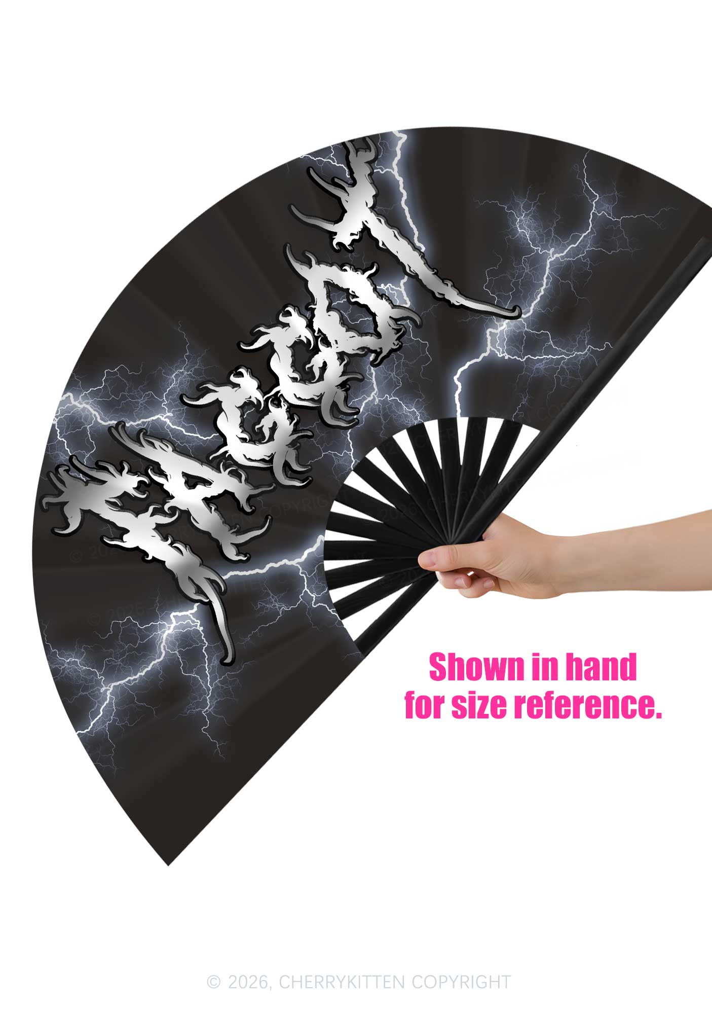 Faggot Lightning Pride Y2K Rave Hand Fan Cherrykitten