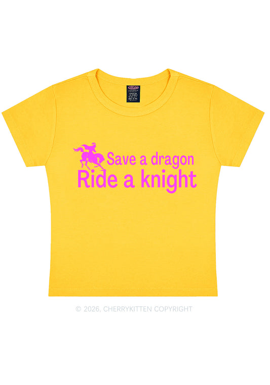 Save Dragon Ride Knight Y2K Baby Tee Cherrykitten