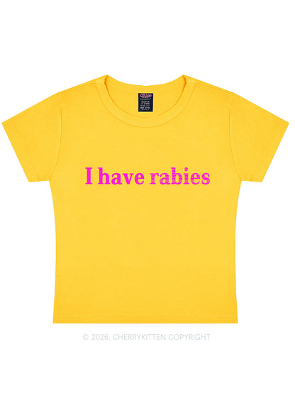 I Have Rabies Y2K Baby Tee Cherrykitten