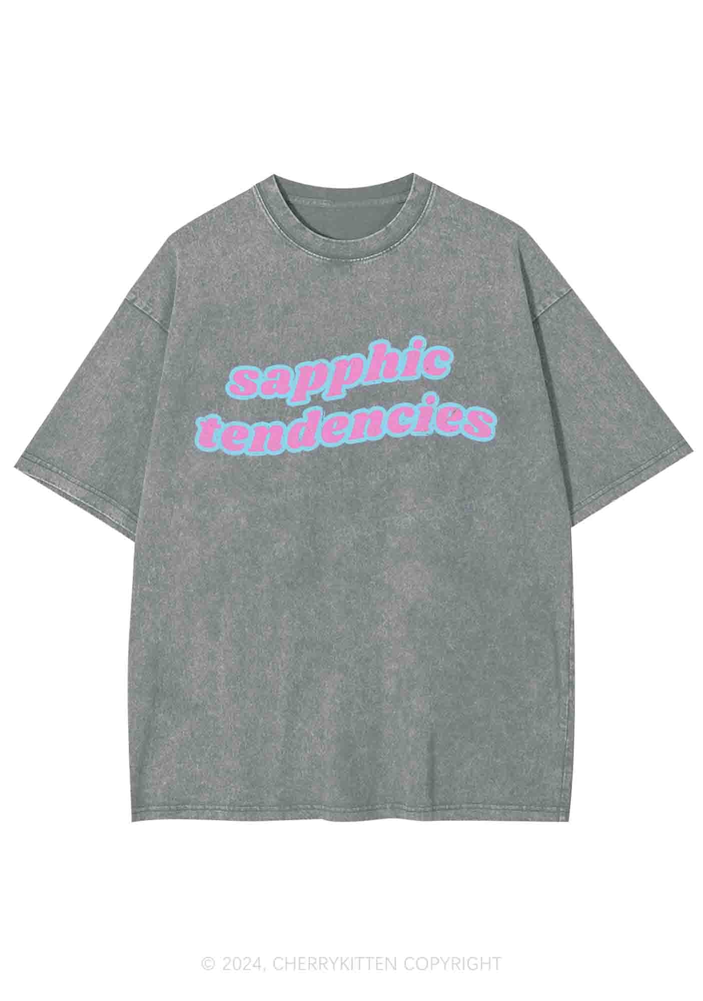 Sapphic Tendencies Y2K Washed Tee Cherrykitten