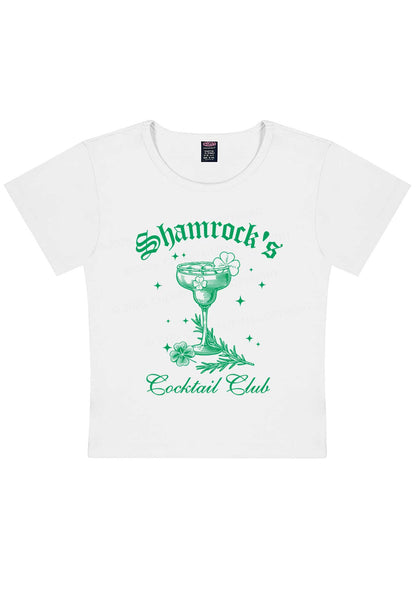 Shamrocks Coctail Club St Patricks Y2K Baby Tee Cherrykitten