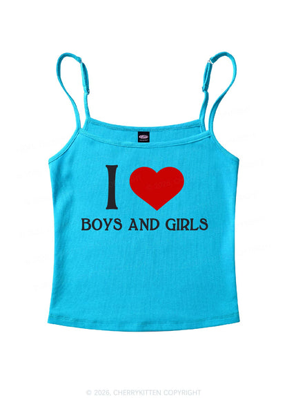 I Love Boys And Girls Pride Y2K Spaghetti Strap Cami Cherrykitten
