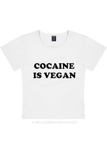 Cola Is Vegan Y2K Baby Tee Cherrykitten