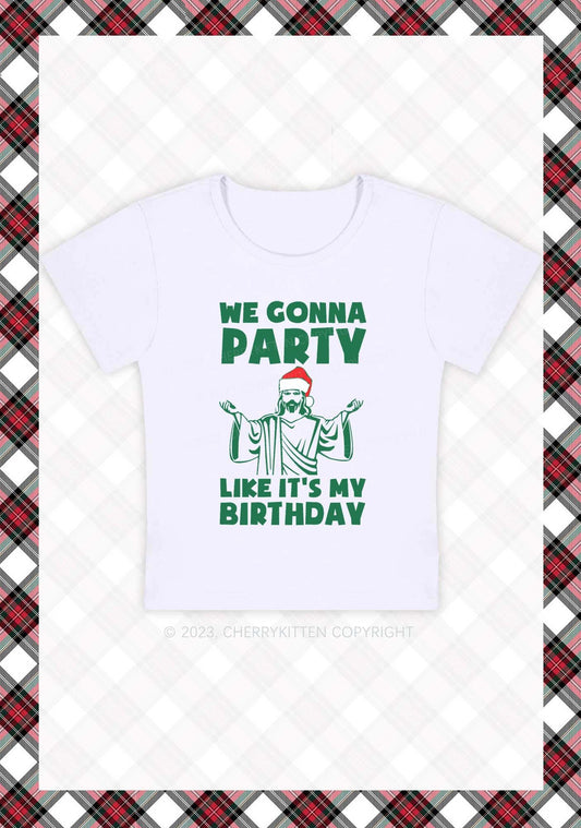 We Gonna Party Christmas Baby Tee Cherrykitten