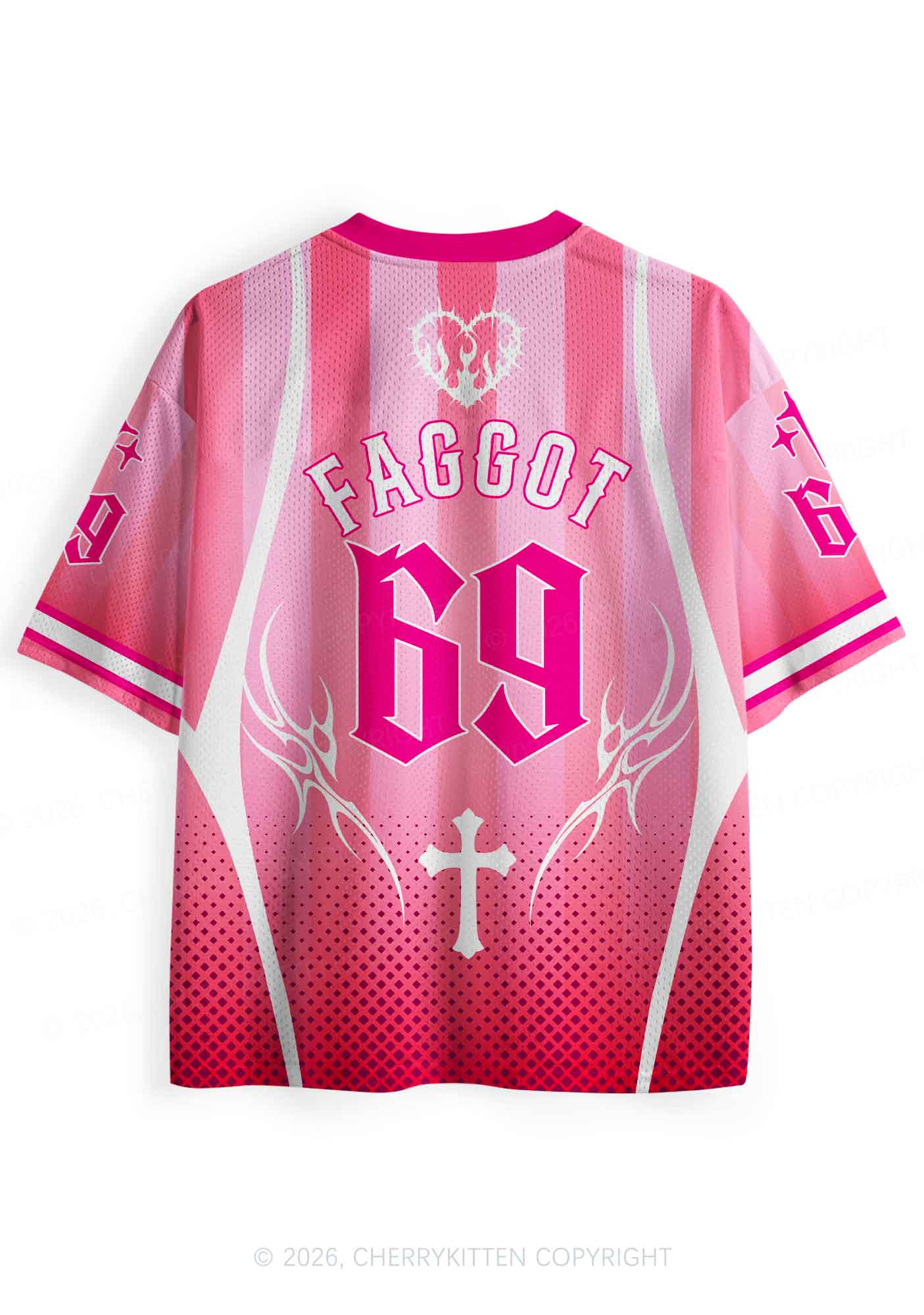 Pink Faggot Heart Pride Y2K Sport Jersey Shirts Cherrykitten
