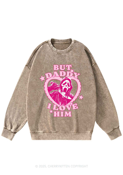 Halloween Daddy Love Horror Y2K Washed Sweatshirts Cherrykitten