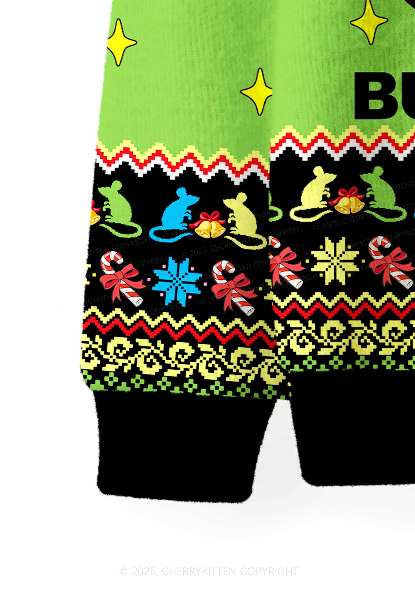 Overstimulated But Festive Y2K Christmas Cardigan Knit Sweatshirt Cherrykitten