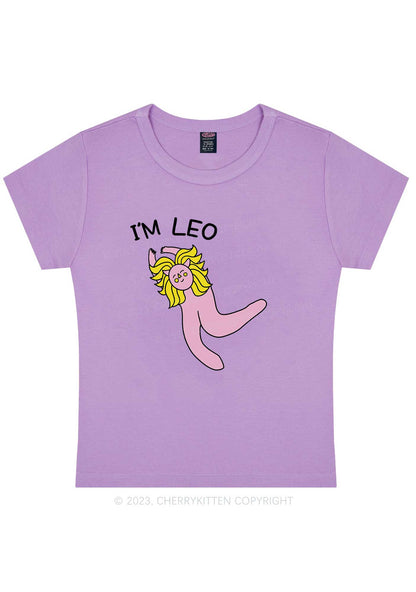 I'm Leo Y2K Baby Tee Cherrykitten