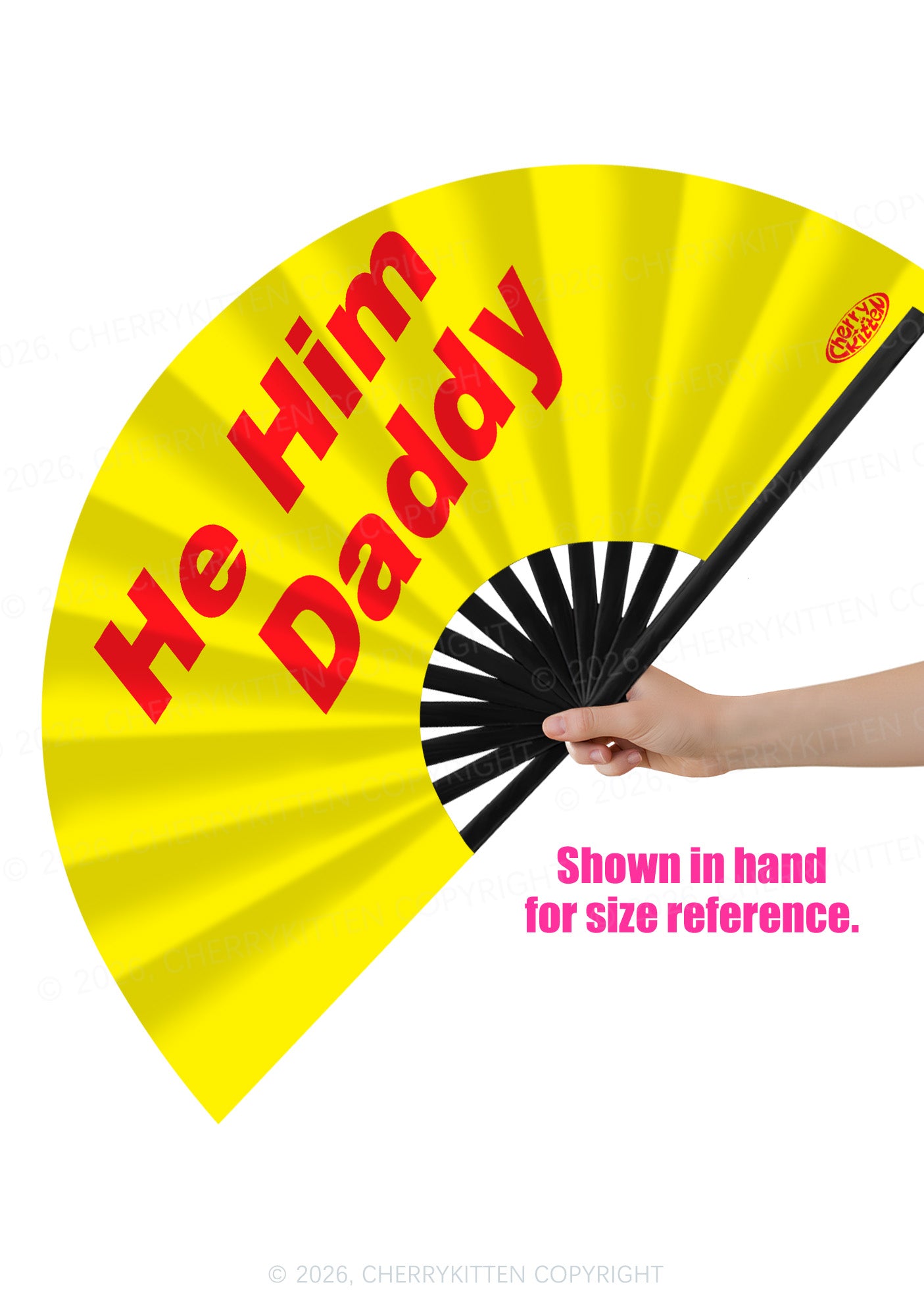 He Him Daddy Pride Y2K Rave Hand Fan Cherrykitten